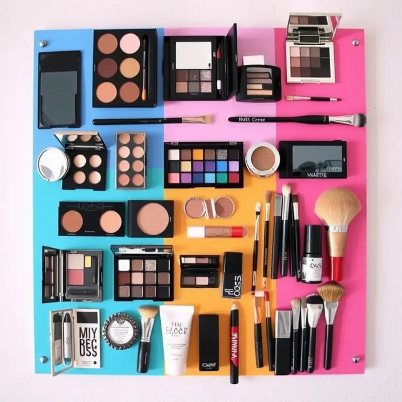Chic upcycled jars displaying various makeup products.