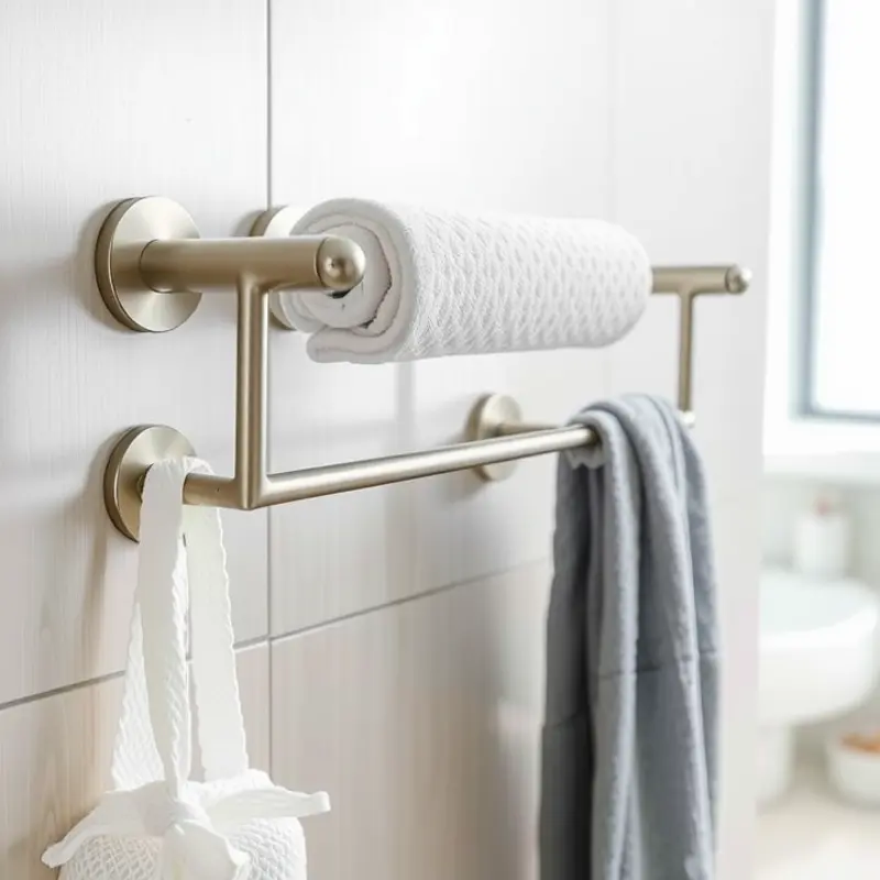 Nautical Rope Towel Rack adds style and organization.