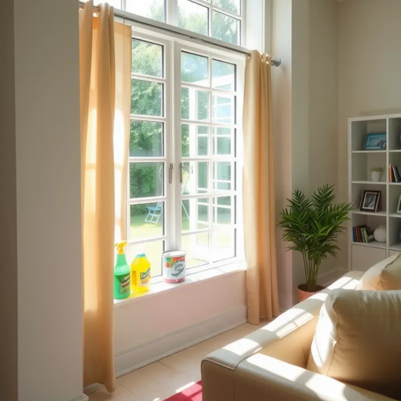 Demonstration of a secured window highlighting a modern lock mechanism.