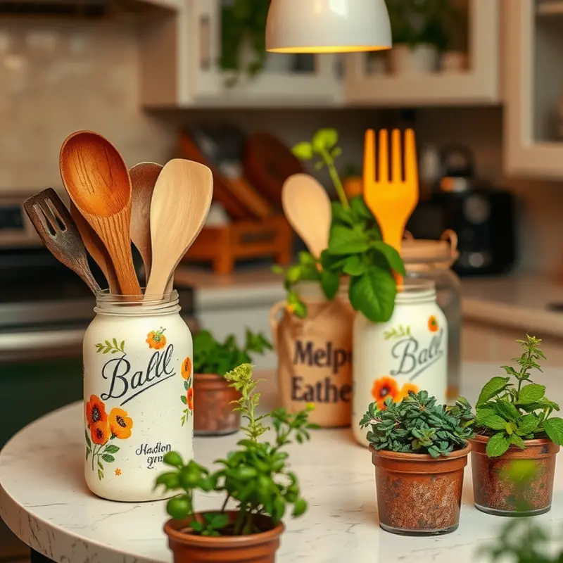 A stylish pegboard solution for organizing kitchen utensils.