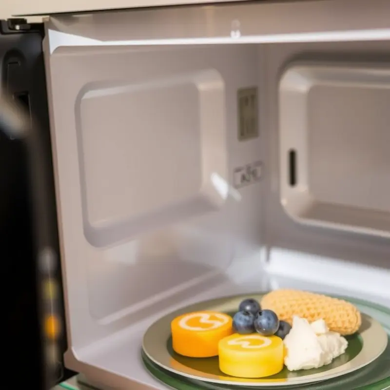 Showcasing key safety features of a well-maintained microwave.