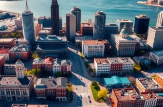 A busy street in Milwaukee displaying diverse groups of people, representing a lively atmosphere suitable for families, students, and professionals.