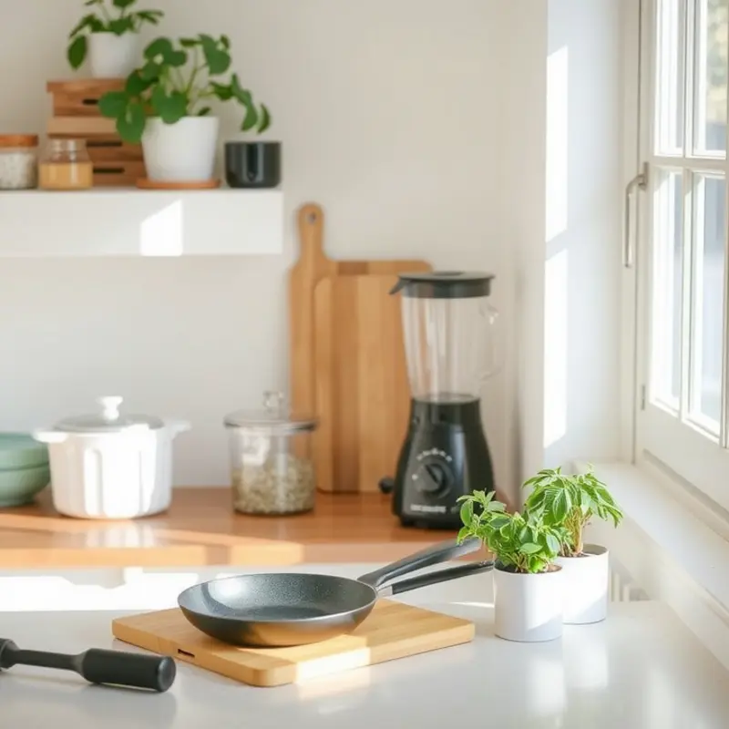 Essential cooking tools for an apartment kitchen.