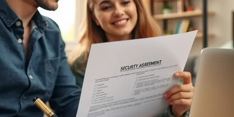 Young professionals walking past an apartment building with a 'For Rent' sign, discussing rental opportunities.