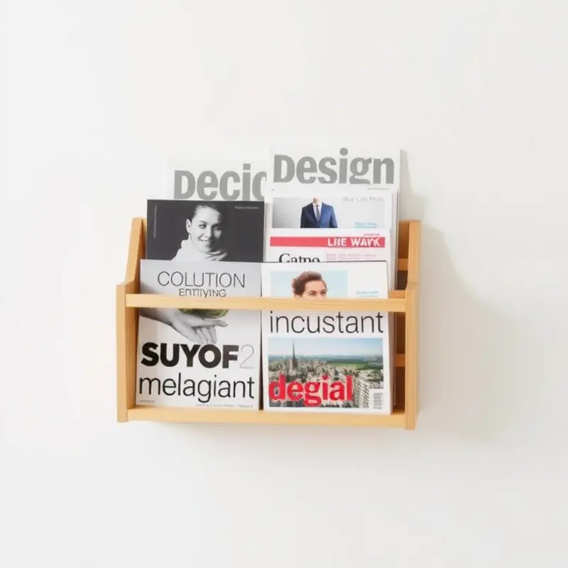 Sleek floating magazine rack that adds modern decor to any space.
