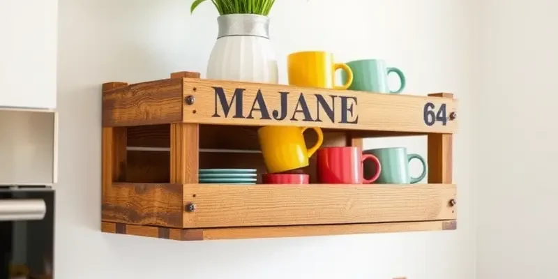 A bright and modern kitchen showcasing different DIY mug holders.