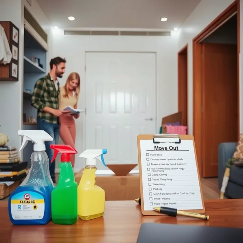 Young couple examining their lease for security deposit terms.