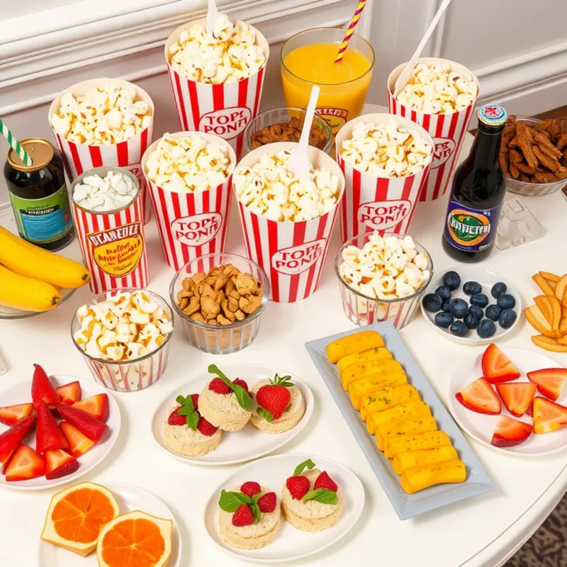 An inviting apartment setup for the ultimate movie night, complete with comfy seating and warm ambient lighting.