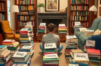 A cheerful moving space showcasing packed boxes and books, signifying new beginnings.