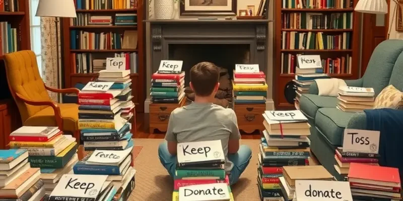A cheerful moving space showcasing packed boxes and books, signifying new beginnings.