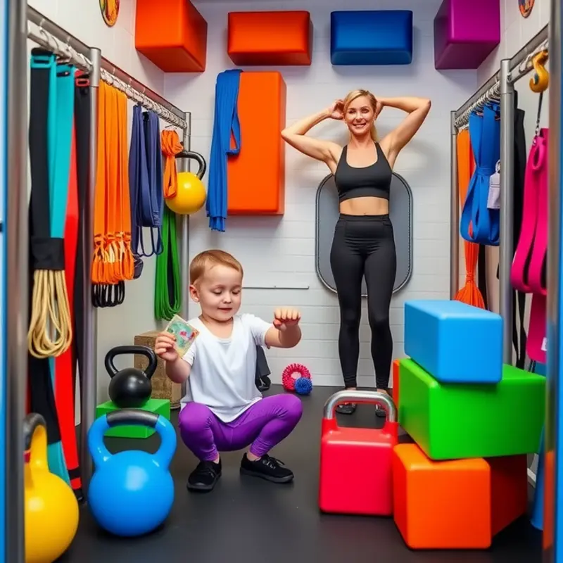 A cozy apartment living room turned home gym.