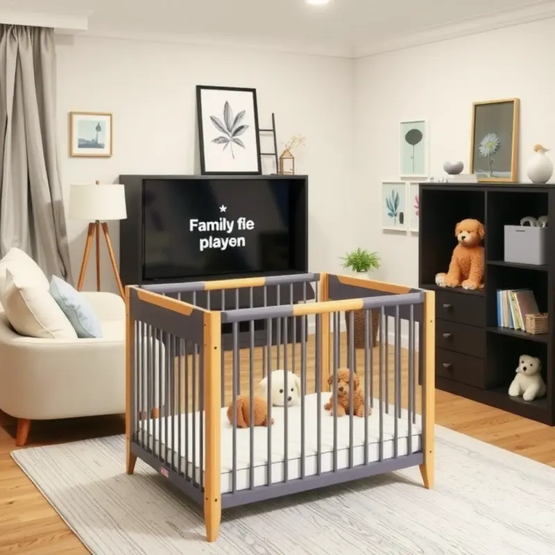 Stylish multifaceted baby furniture in a cozy apartment setting.