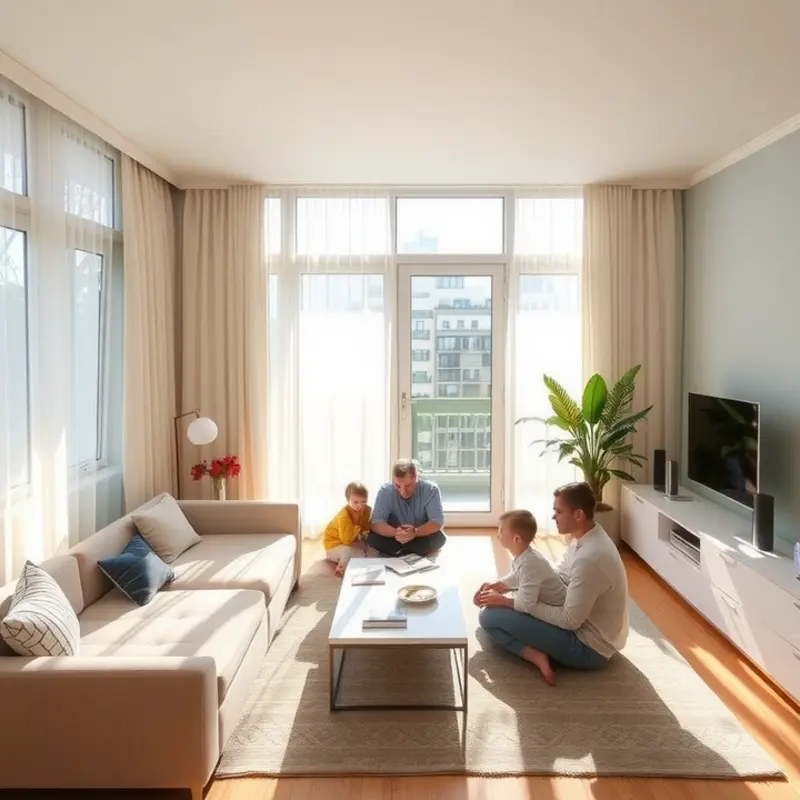 Safe and cozy lighting in a family living room.