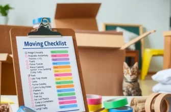 A cheerful family unpacking boxes and enjoying their new living space.