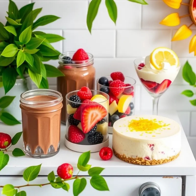 A tempting spread of no-bake desserts perfect for small spaces.