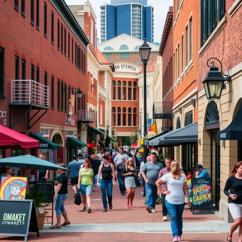 The vibrant Old Market District, with its charming cobblestone streets and vibrant local life.