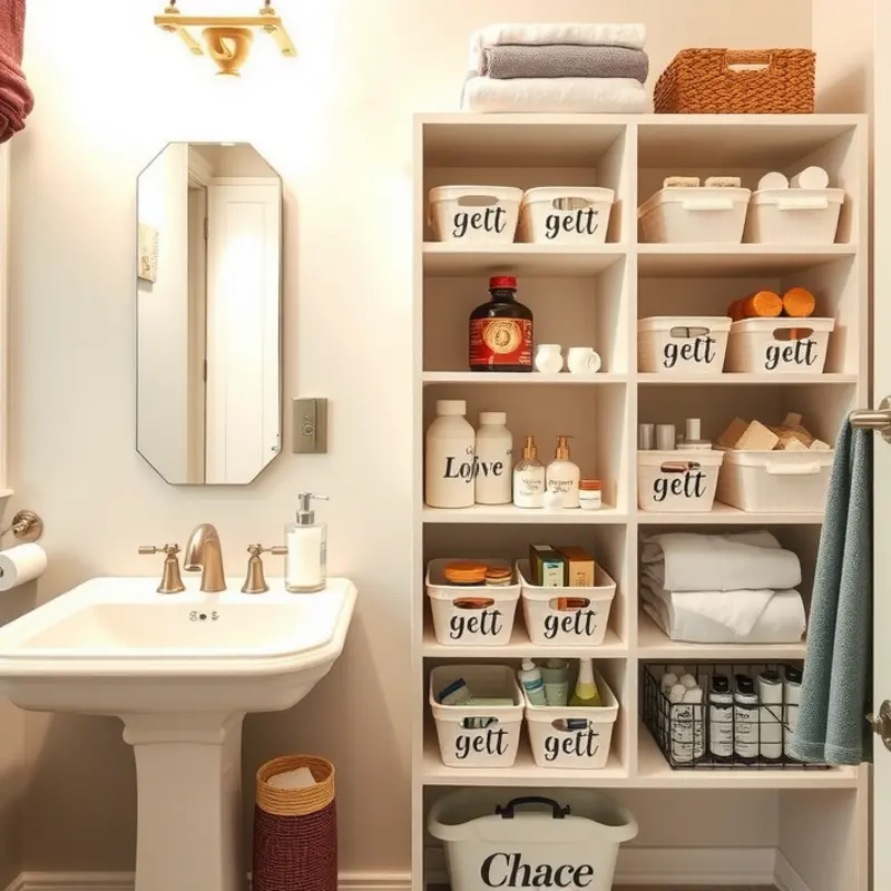 A vibrant bathroom design with lively decor elements.
