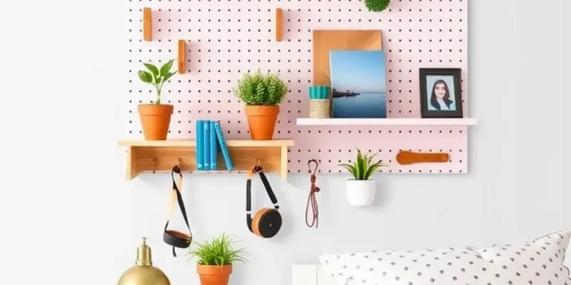 Well-organized bedroom with creative DIY bedside organizers enhancing the decor.