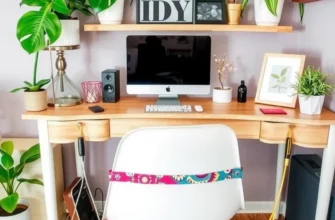 A neatly organized rental living room with various DIY cable organizers blended into the decor.