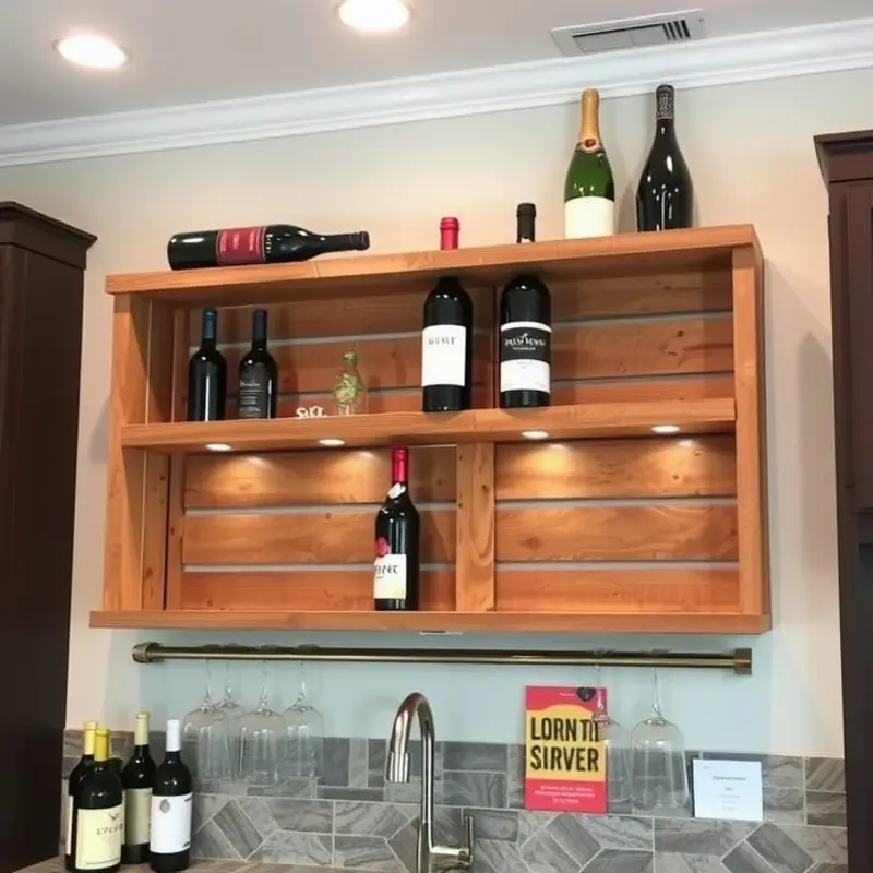 A chic DIY modular wine rack made from colorful wooden cubes.
