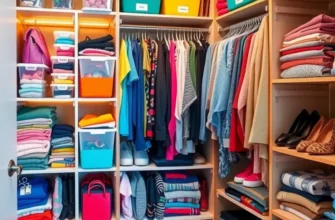 A creative and organized apartment closet that reflects personal style.