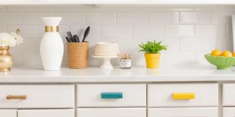A cozy rental home decorated with unique cabinet hardware and personalized touches.