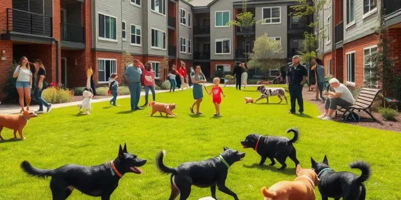 A warm and welcoming living area where pets and families coexist, showcasing pet-friendly decor.