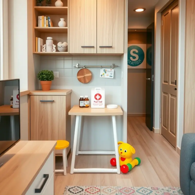 A designated medication area ensures organization and comfort for pets and families.