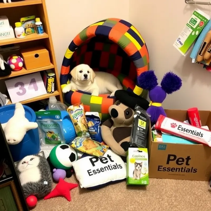 Organizing pet essentials makes moving day smoother.