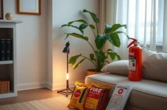 A renter sitting in a cozy apartment with a checklist for emergency preparedness.