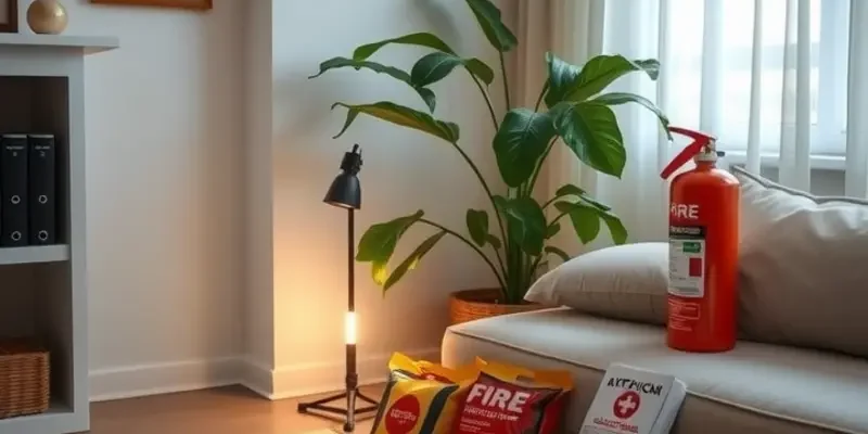 A renter sitting in a cozy apartment with a checklist for emergency preparedness.