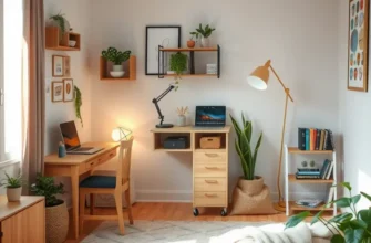 A well-decorated apartment designed for both productivity and family engagement with distinct work and relaxation zones.