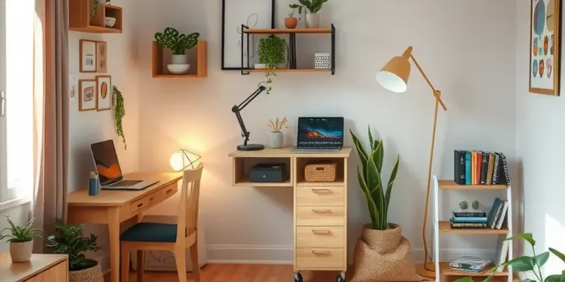 A well-decorated apartment designed for both productivity and family engagement with distinct work and relaxation zones.