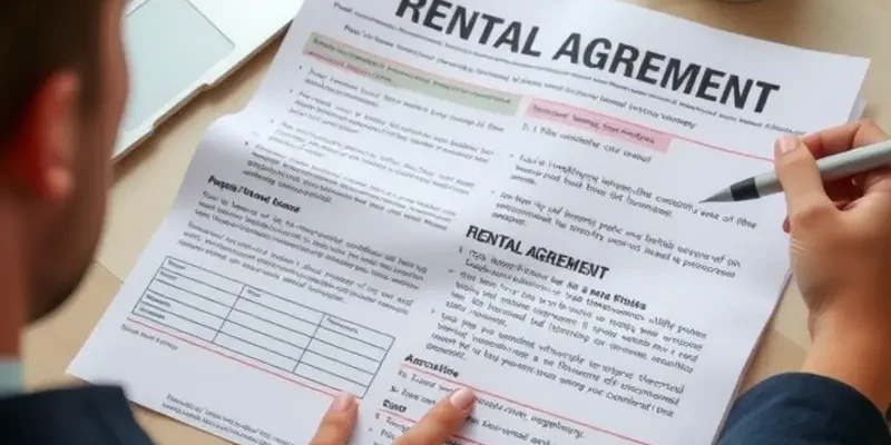 A group of young individuals engaging in a discussion about rental listings and tenant rights in a cafe.