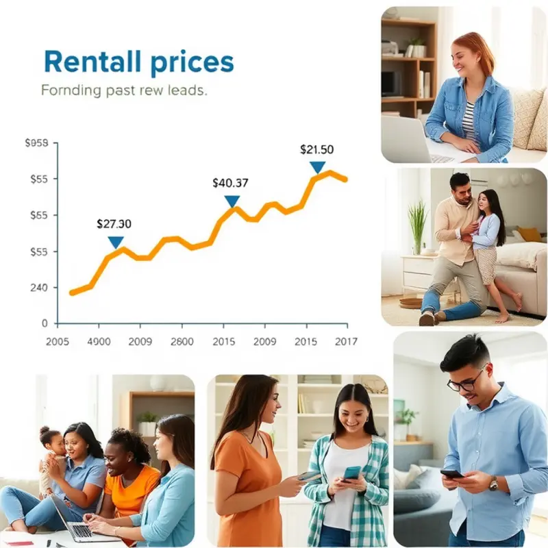 A comparison of urban and suburban living environments affecting rental costs.