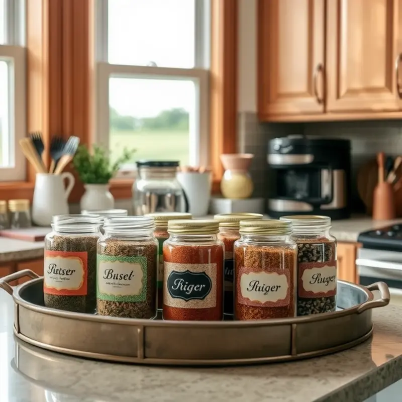 Stylish wall-mounted spice rack using repurposed wooden crates.