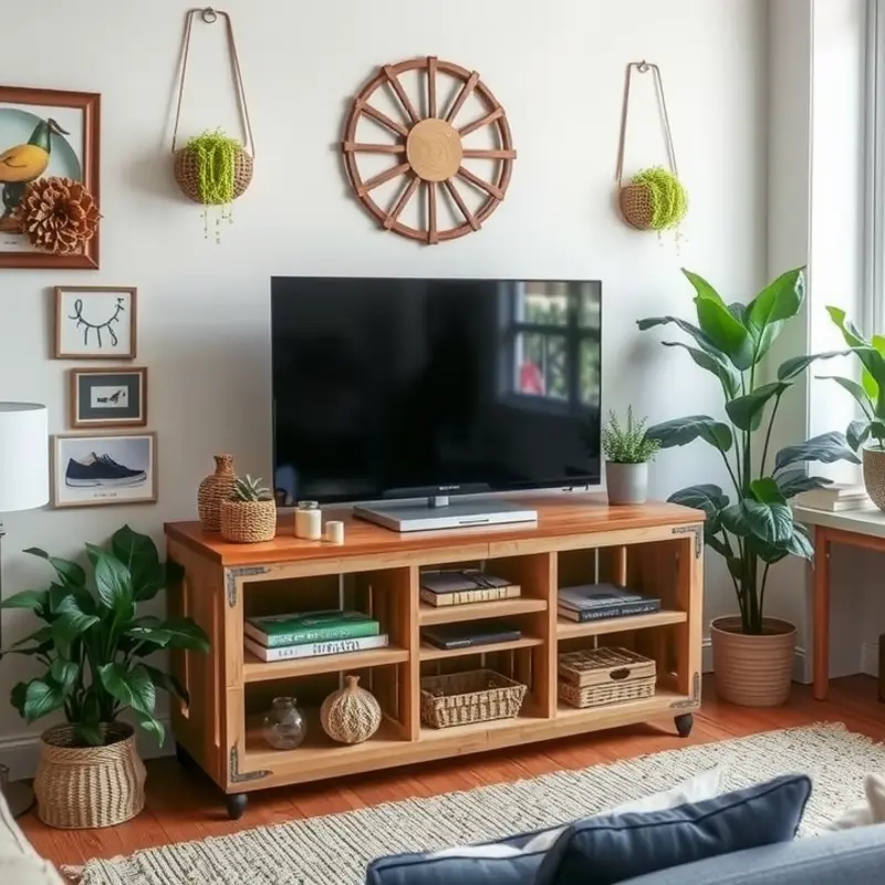 Repurposed furniture adds charm and character to your rental space.