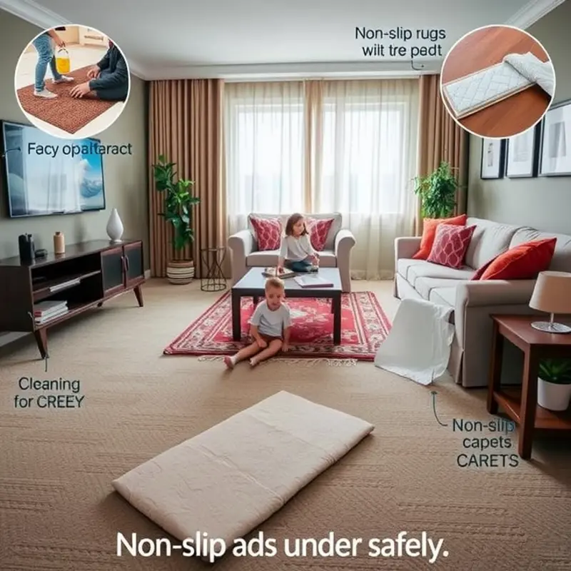 A comfortable apartment demonstrating safe carpet practices.