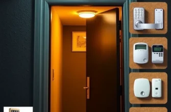 A modern apartment with enhanced security features visibly integrated into the living environment.