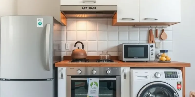 A welcoming apartment interior featuring a neat kitchen and living area