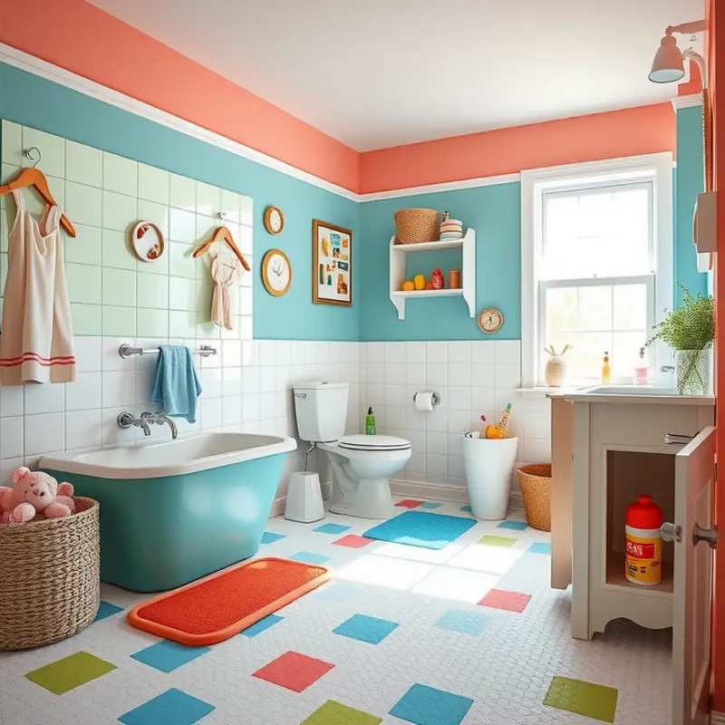 A pet-friendly bathroom space designed for safety and comfort.