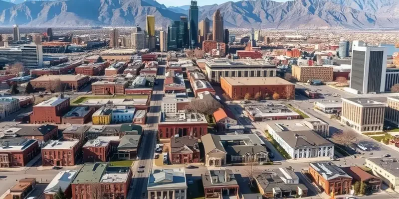 A scenic sunset view of Salt Lake City with mountains.