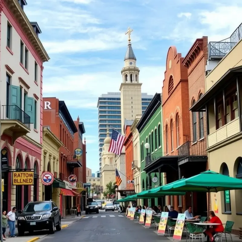 A glimpse of the diverse neighborhoods in San Antonio, highlighting the lively atmosphere.