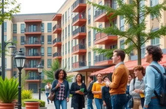 A scenic view of Santa Clara with thriving apartments and parks