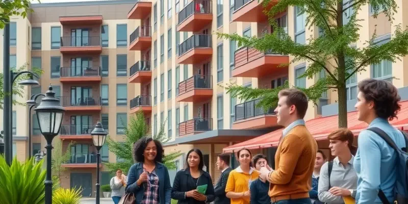 A scenic view of Santa Clara with thriving apartments and parks