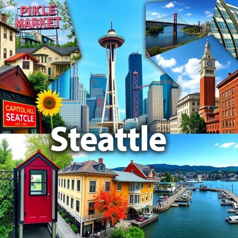 A collage of Seattle’s neighborhoods, highlighting the diversity and charm of the city.