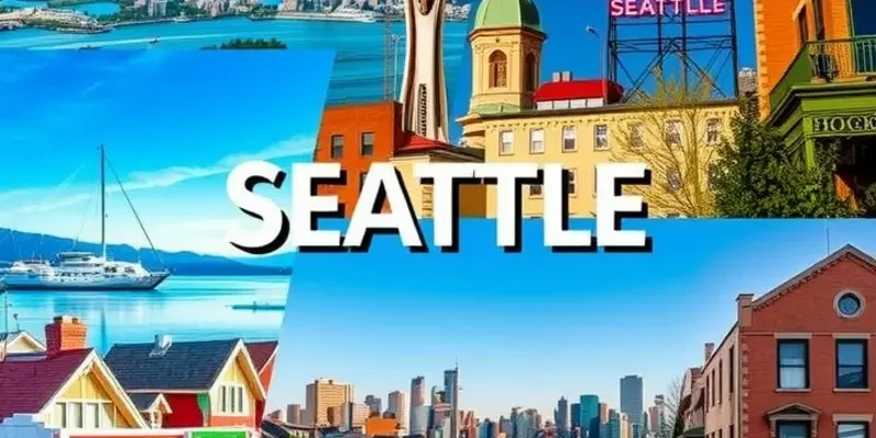 Seattle skyline at sunset with Mount Rainier.