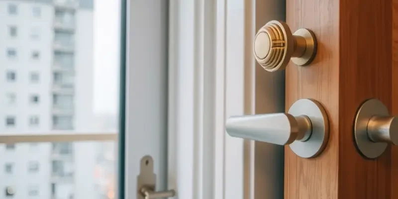 A comfortable apartment interior showcasing security measures, representing a secure living environment.