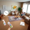 An inviting apartment with stylish carpets, emphasizing the significance of carpet safety and care.