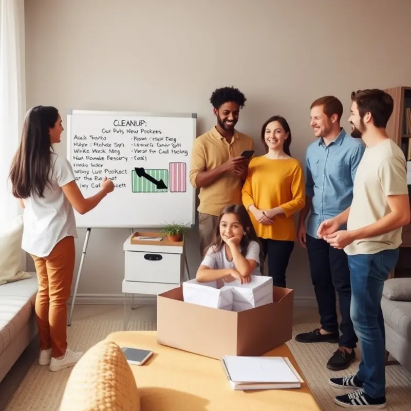Roommates reviewing their lease agreement together.